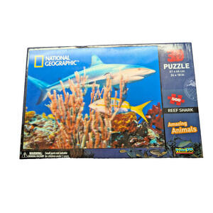 National Georgraphic Reef Shark Super 3D Puzzle 500 pc HTF 24 x 18 New Sealed